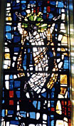 Stained glass window at First Lutheran Church